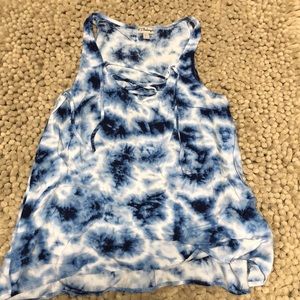 Tie front tye dye top